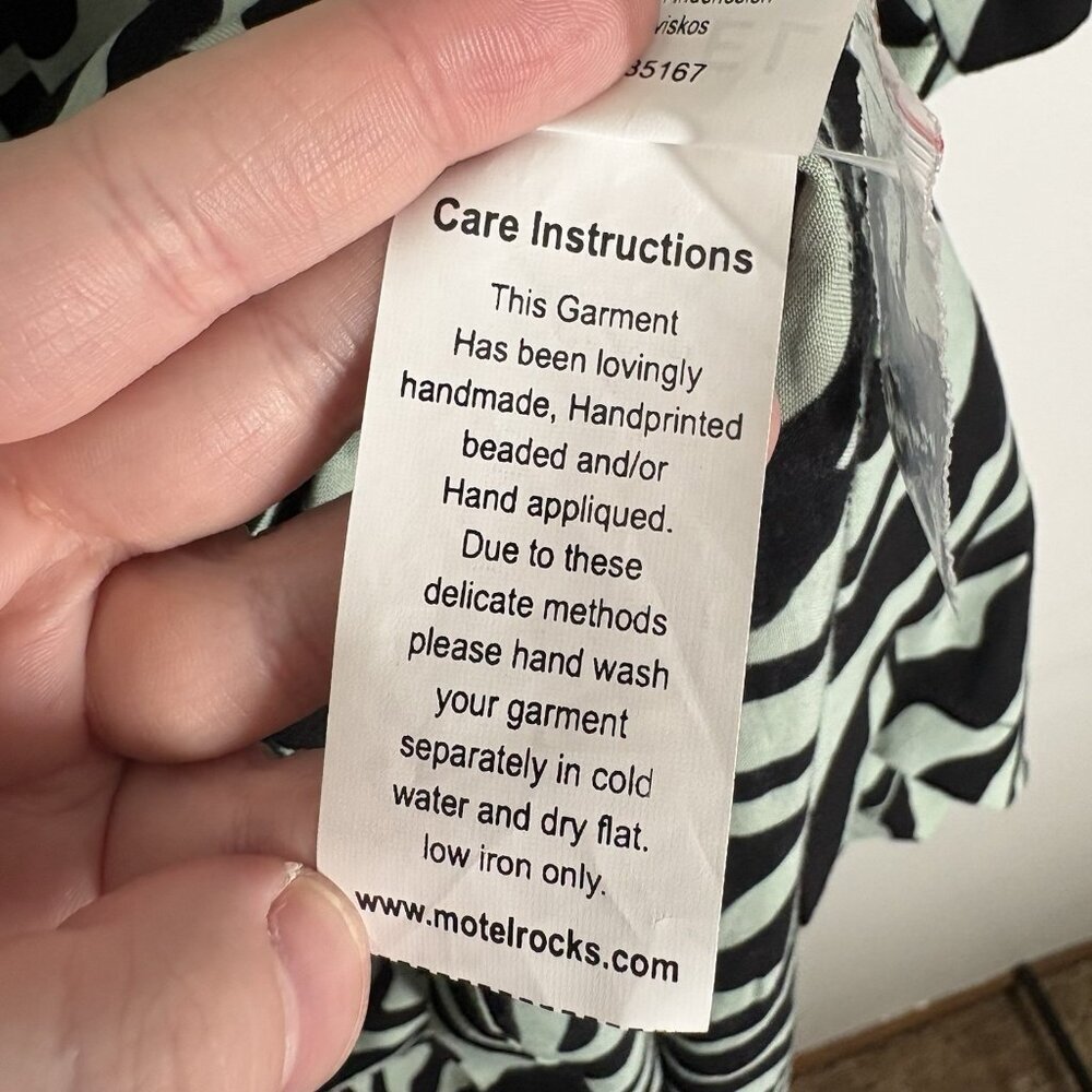 Motel Rocks Women S Wavey Zebra Mint Y2K Short Sleeve Fresia Mini Shirt Dress - Picture 9 of 10